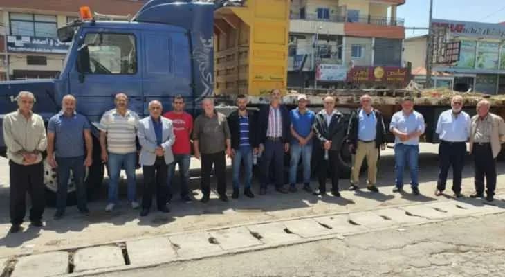 اعتصام لسائقي شاحنات النقل البري في عكار