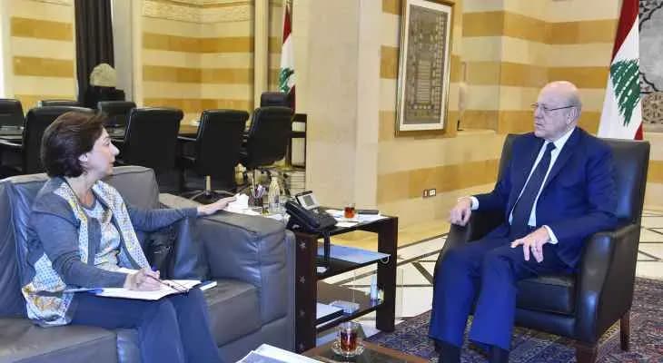 ميقاتي عرض مع رياشي للتحديات والعوائق التي ترافق عملها بالوزارة والتقى شري وعمار وحفار