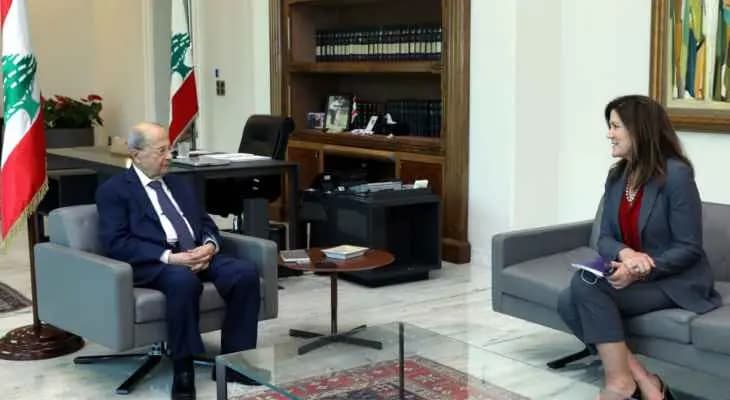 الرئيس عون يطّلع مع شيا على نتائج الاتصالات حول ملف ترسيم الحدود