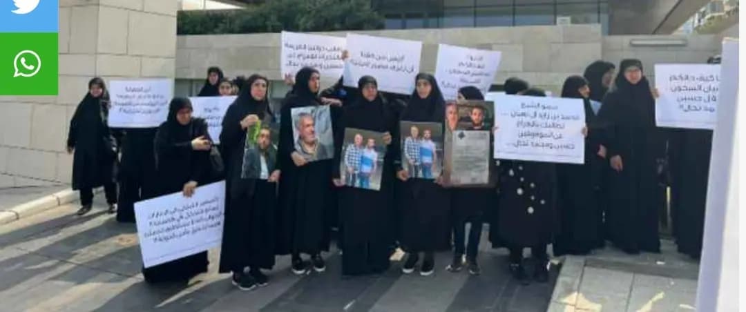 أهالي جبشيت أمام السفارة الإماراتية للمطالبة بمعرفة مصير أبنائهم