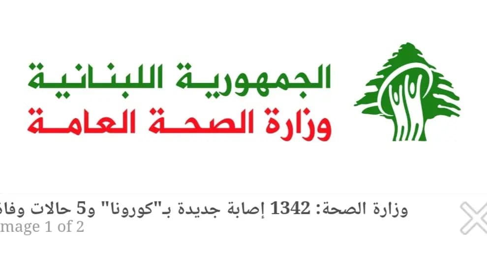 وزارة الصحة: 1342 إصابة جديدة بـ"كورونا" و5 وفيات