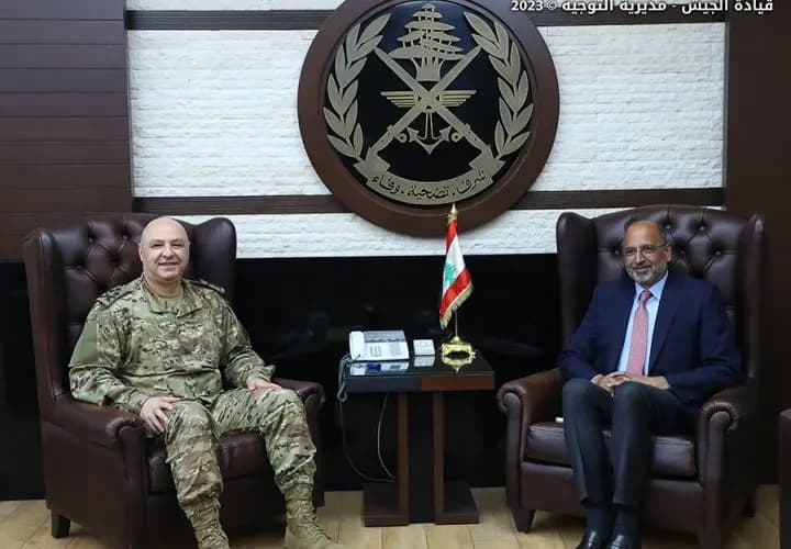 قائد الجيش يستقبل نائب المنسقة الخاصة للأمم المتحدة في لبنان