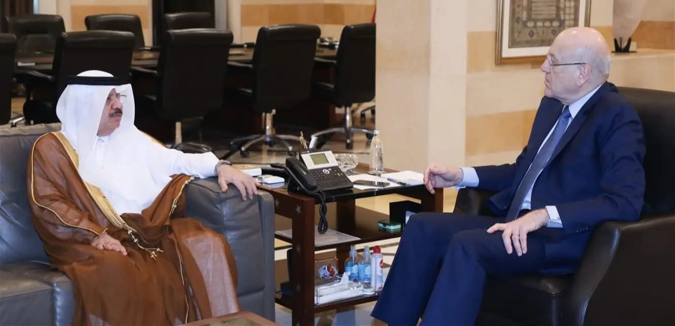 ميقاتي يستقبل سفير قطر في لبنان
