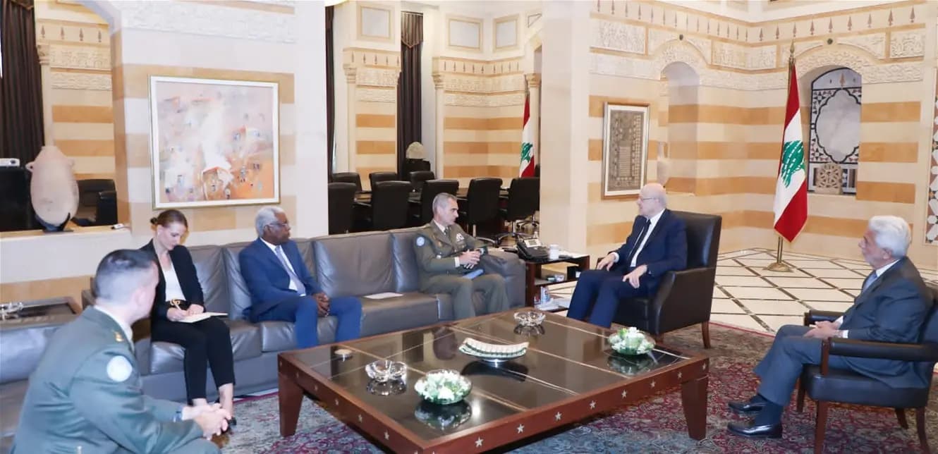 ميقاتي يلتقي قائد قوات اليونيفيل ووزير البيئة