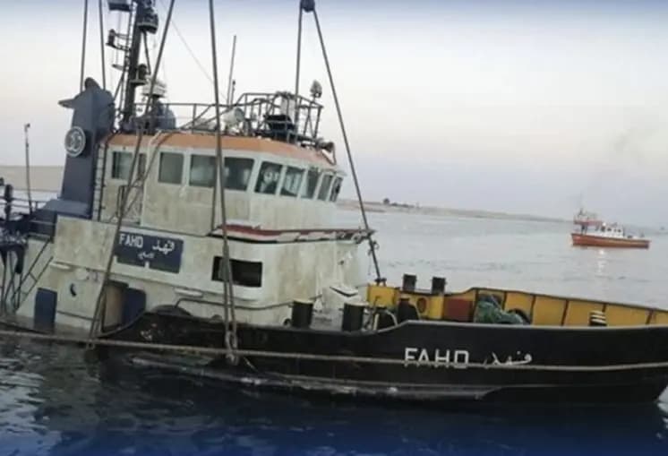 بعد غرقِ القاطرة "فهد" قناة السويس تُعلن انتشالَها