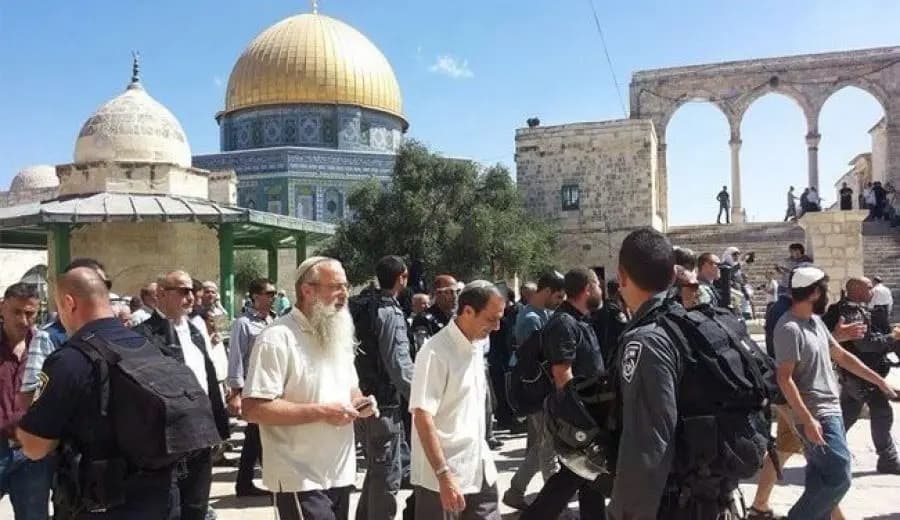 مستوطنون يقتـ.ـحمون المسجد الأقصى.. والاحتلال يعتـ.ـدي على المرابطين