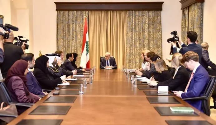 بري يستقبل وفدًا وزاريًّا دوليًّا