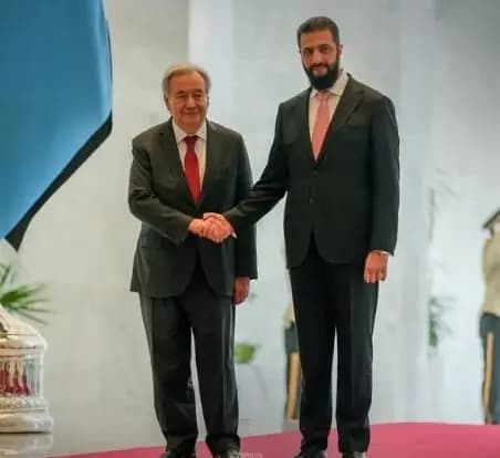 الشرع يستقبل غوتيريش