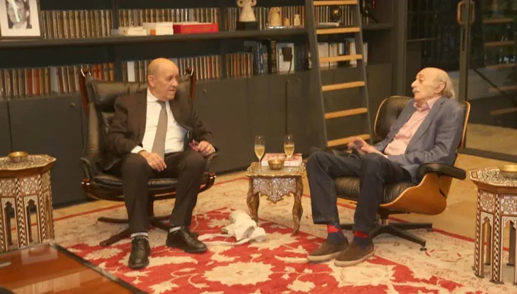 لقاء بين جنبلاط ولودريان.. وتأكيد على ضرورة الالتزام بوقف إطلاق النار