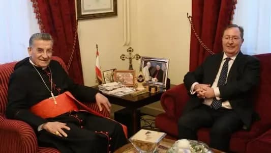 الراعي عرض مع السفير البريطاني الأوضاع في لبنان