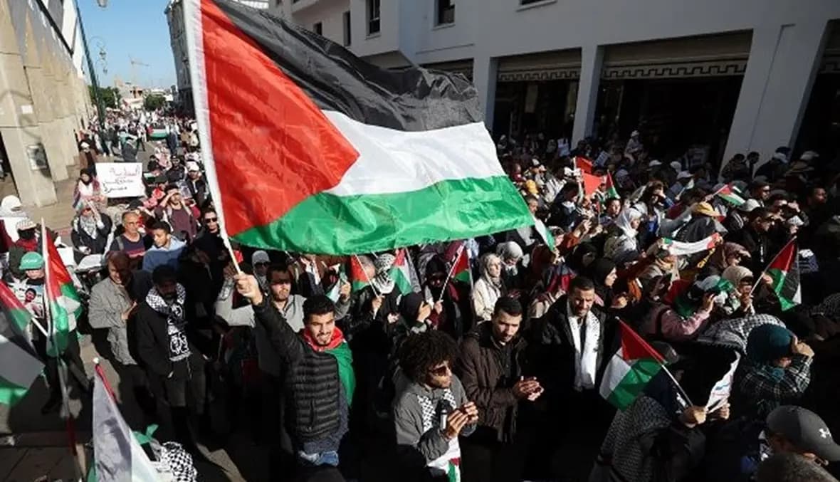 الآلاف يتظاهرون في المغرب دعماً لفلسطين