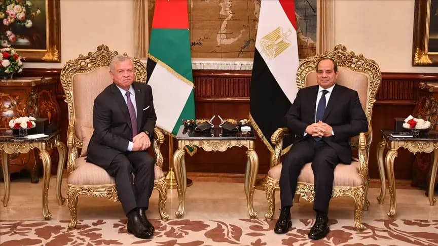 الأوضاع في غزة بين السيسي والعاهل الأردني