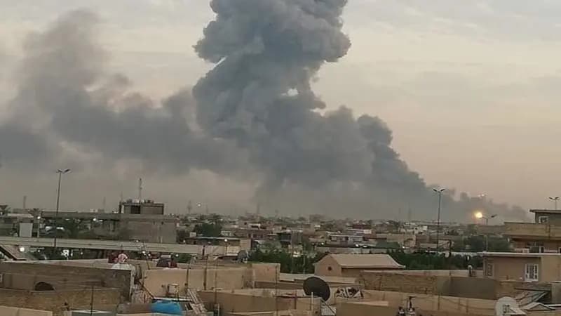 مسيرة مجهولة تستهدف قياديين في حركة النجباء وسط بغداد