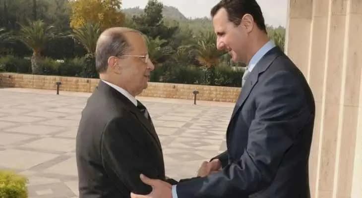 بشار الأسد يهنئ عون
