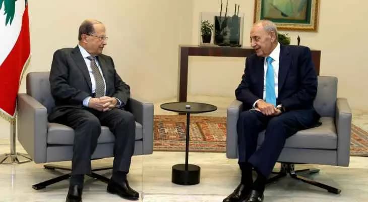 وصول رئيس مجلس النواب نبيه بري إلى قصر بعبدا للقاء الرئيس عون