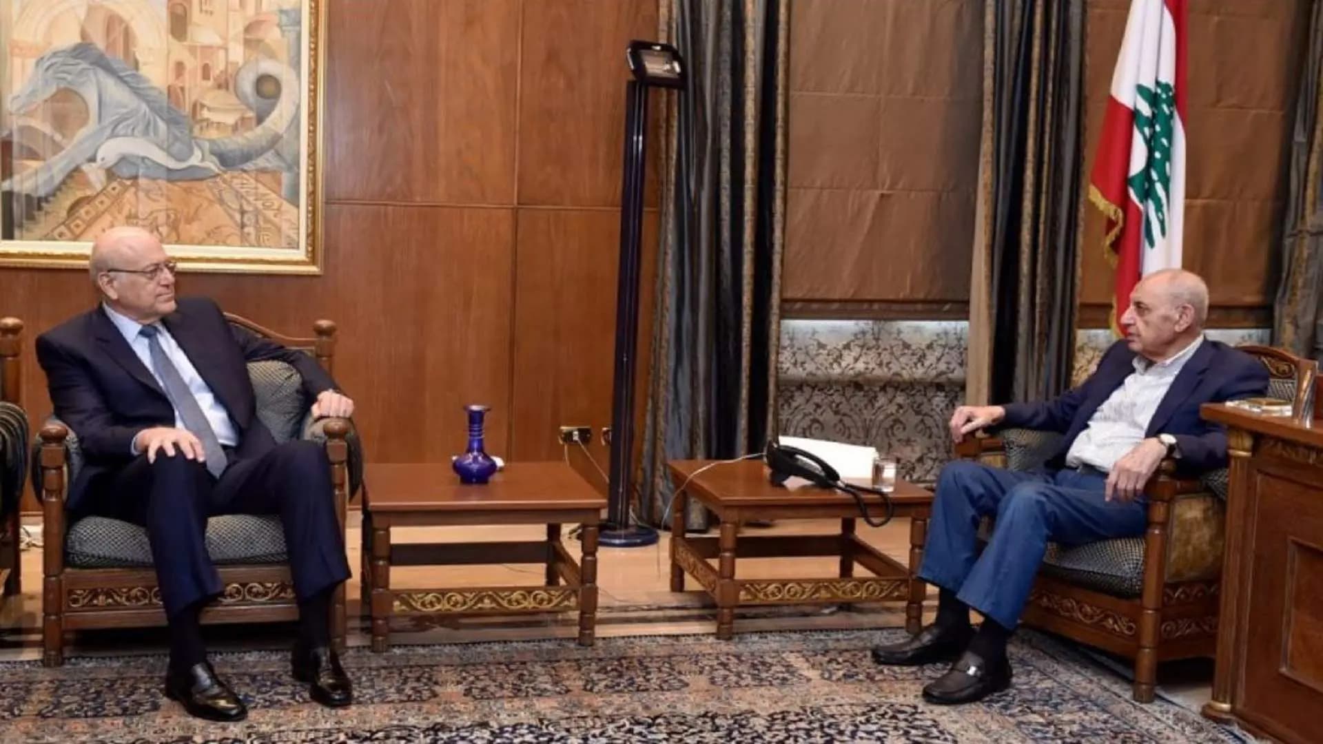 مع استمرار العدوان على لبنان.. ميقاتي يلتقي بري