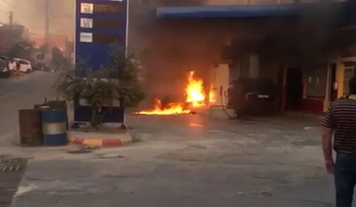 حريق في محطة للمحروقات في القصيبة - النبطية والسبب احتكاك كهربائي