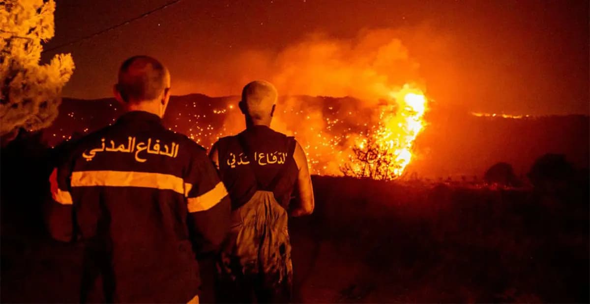 تزامنًا مع القصف المعادي.. إخماد الحرائق في البلدات الحدودية