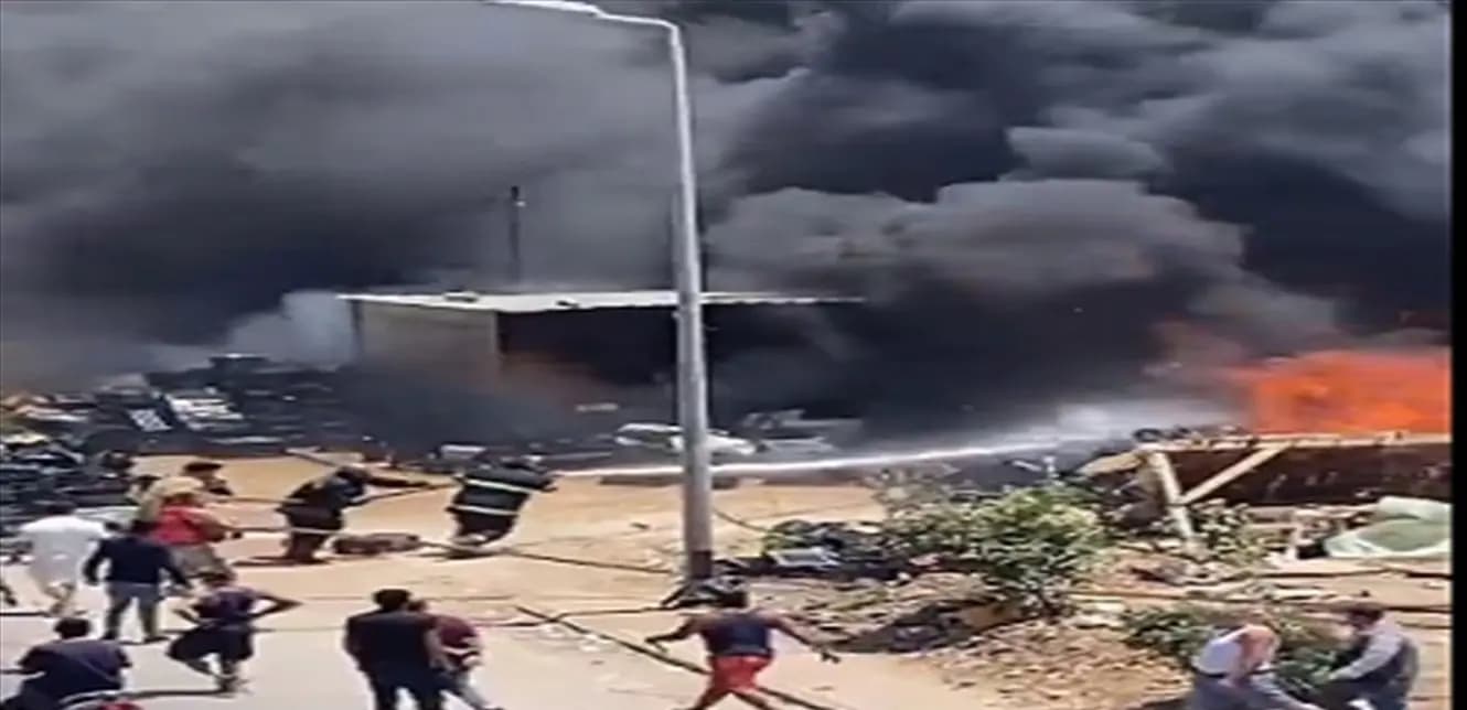 حريق كبير في محلة المحجر الصحي في طرابلس