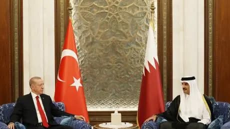 "تطورات غـ.ـزة".. بين "أردوغان" وأمير قطر