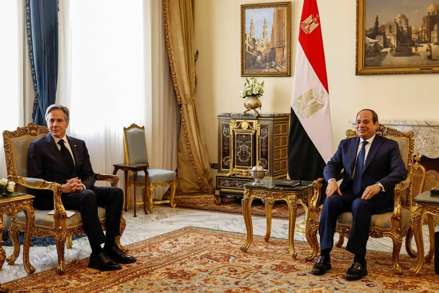 السيسي وبلينكن يبحثان آخر التطورات