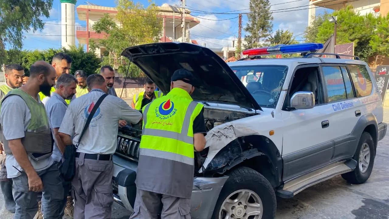 العدو يستهدف فريق الإطفاء في الهيئة الصحية الاسلامية في الناقورة