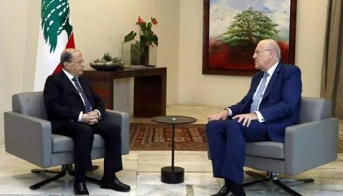 الرئيس المكلف نجيب ميقاتي يصل إلى قصر بعبدا للقاء رئيس الجمهورية ميشال عون