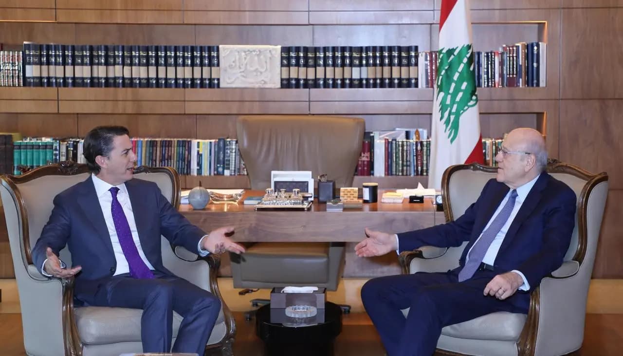 "الأولوية لوقف إطلاق النار وعودة النازحين".. ميقاتي يلتقي هوكشتاين