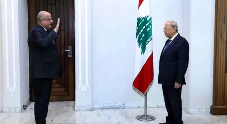 رئيس هيئة الشراء العام جان العلية يُقسم اليمين القانونية أمام الرئيس عون لمناسبة تسلُّمه رئاسة الهيئة