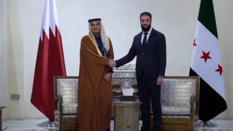 الشرع يستقبل رئيس الوزراء القطري: لا وجود لعناصر من الحزب في الجولان