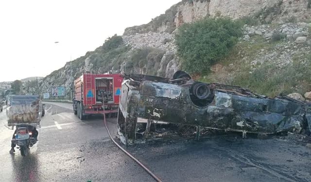 بالصور.. حادث سير "مروع" على أوتوستراد الجية