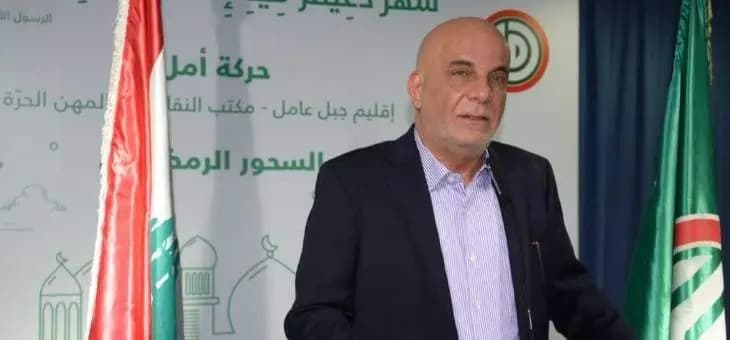 خريس تبلغ من خليل تحويل مبلغ مالي لإنهاء الاوتوستراد بين صيدا وصور