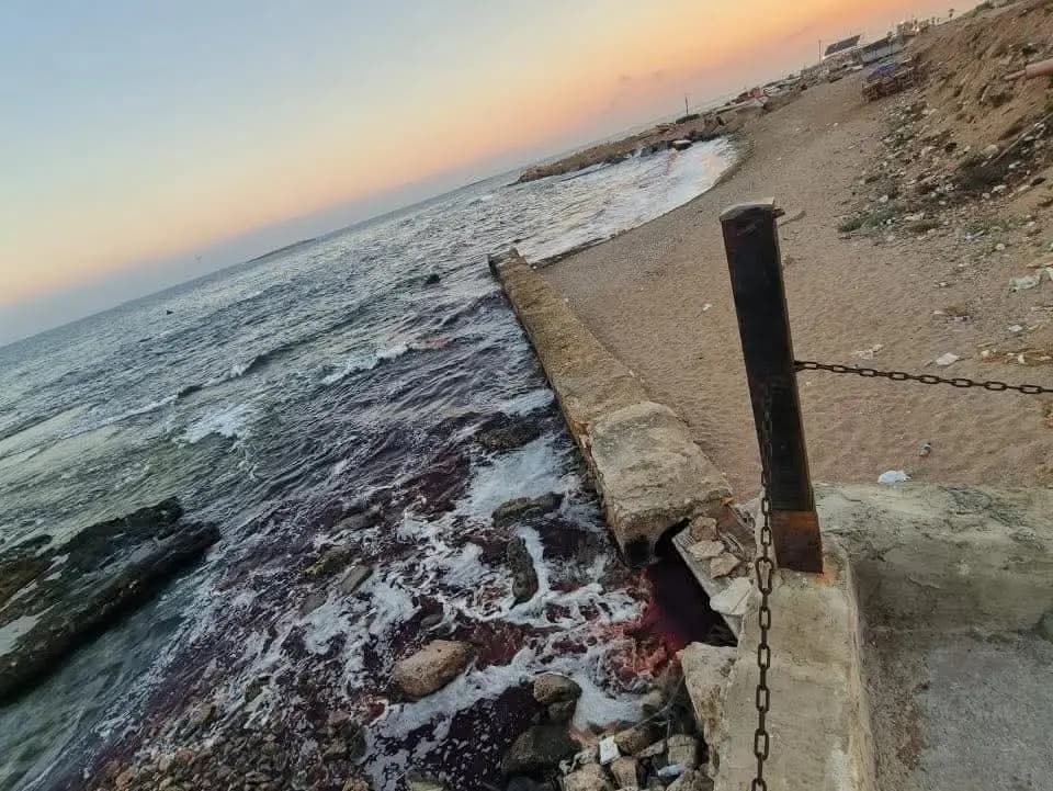 مياه حمراء تغزو شاطئ الميناء.. ظاهرة مقلقة تتكرّر!