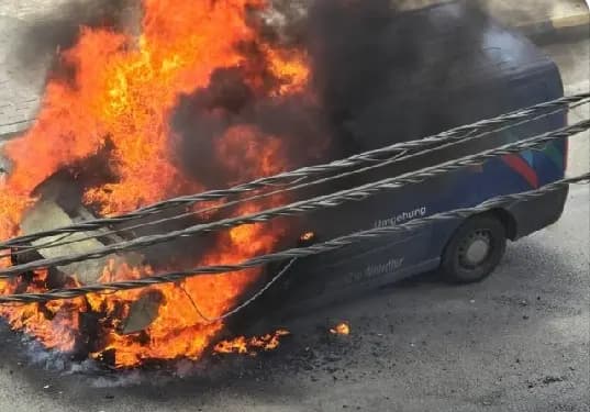 احتراق سيارة في الدكوانة