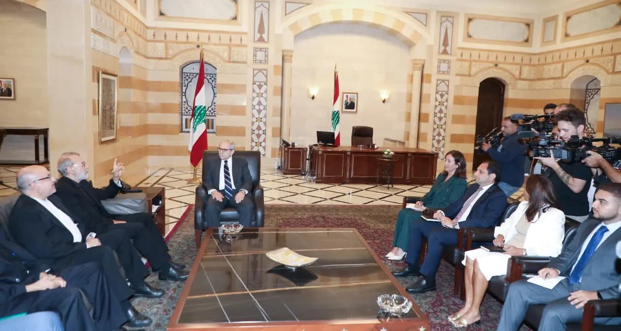 سلام يستقبل لاريجاني: نحرص على العلاقة مع إيران