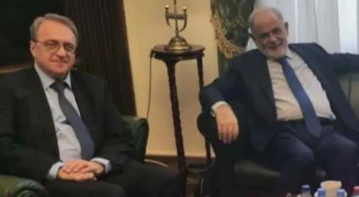 بوغدانوف التقى أبو زيد: نأمل حل القضايا الصعبة على أساس توازن المصالح لمنع فراغ السلطة