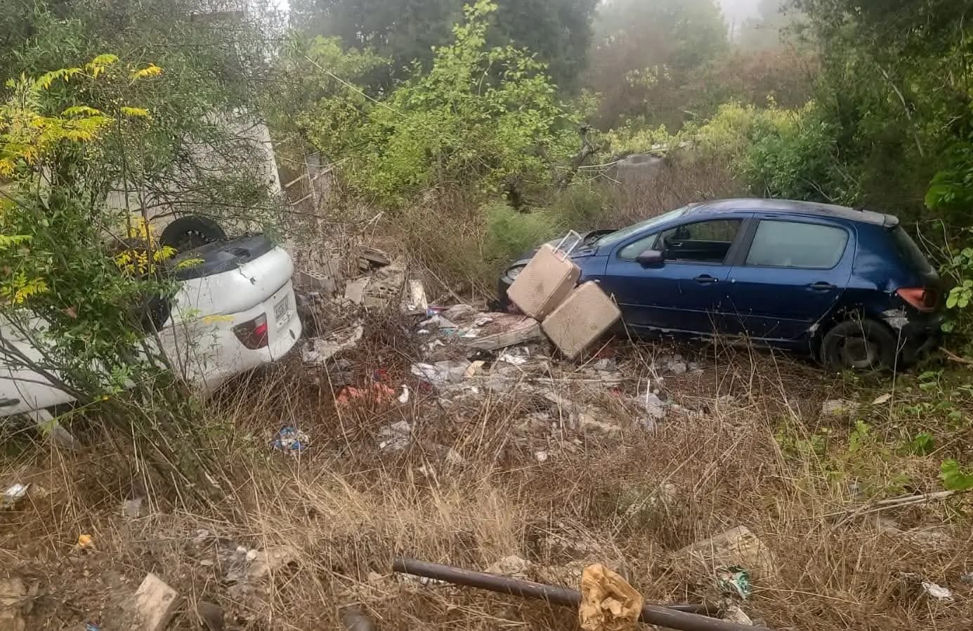 انزلاقات خطيرة على طريق حريصا.. والحذر واجب