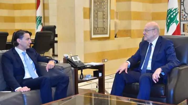 ميقاتي يلتقي هوكشتاين في السراي الحكومي بحضور بو صعب وابراهيم وشقير