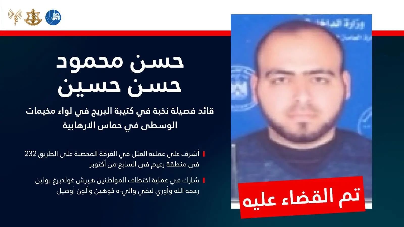 تصفية “العقل المدبر” في أحداث 7 تشرين.. والجيش الإسرائيلي يكشف التفاصيل