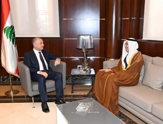 "تعزيز التعاون".. بو صعب يستقبل السفير الإماراتي الجديد