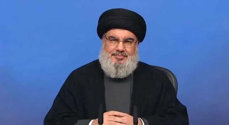 نصرالله: سنرد على أي عملية عسكرية للعدو الإسرائيلي وفعّلنا نظام الدفاع الجوي بالمقاومة لاسيما بمواجهة المسيّرات