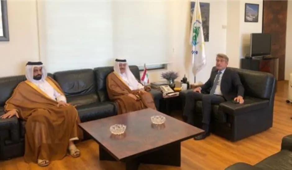 سبل التعاون في قطاع الطاقة والموارد النفطية بين فياض وسفير قطر لدى لبنان