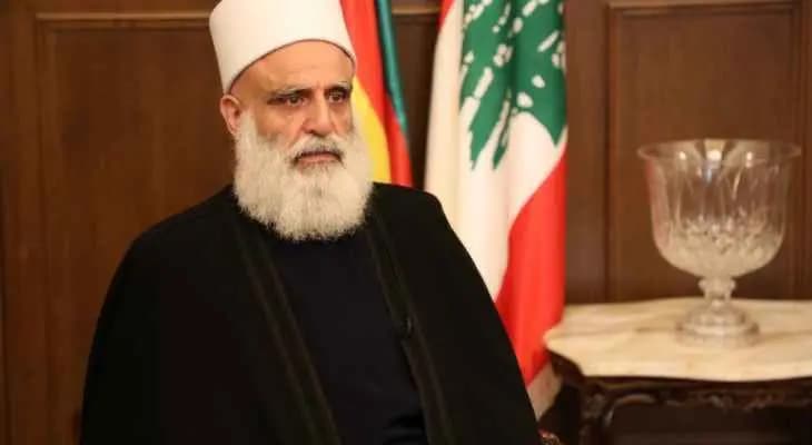شيخ العقل: لتشكيل حكومة سريعًا وتحريك عجلة الإصلاح