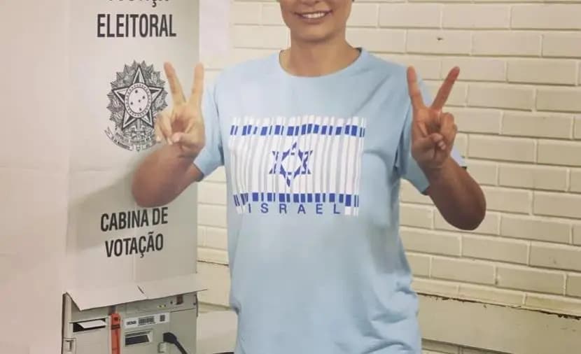 زوجة بولسونارو بالـ"علم الإسرائيلي"!