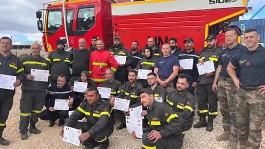 تدريبات مشتركة بين الدفاع المدني والكتيبة الفرنسية