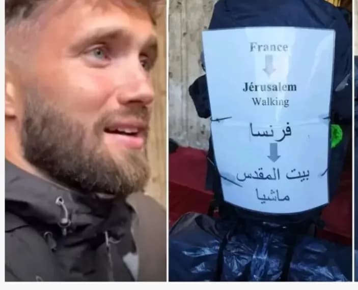 شابٌ فرنسي يصلُ إلى المسجد الأقصى سيرًا على الاقدام!
