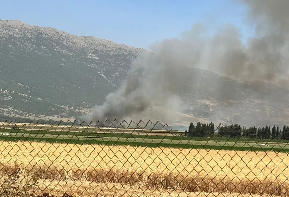 حريق في سهل قمح في البقاع