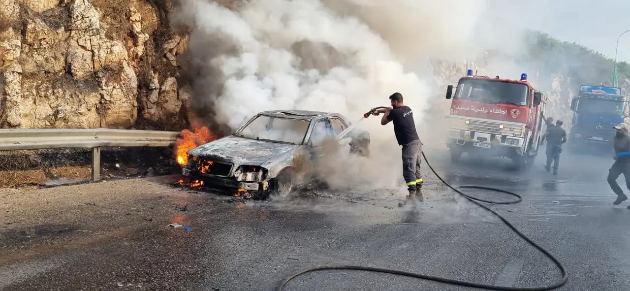 حريق سيارة في الرملية