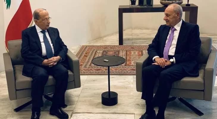 عون وبري بحثا بعدد من السيناريوهات المحتملة لجلسة 17 تشرين