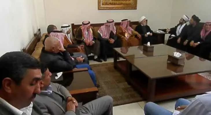 وفد من علماء وعشائر عرب وادي خالد زار نائب الامين العام لحزب الله